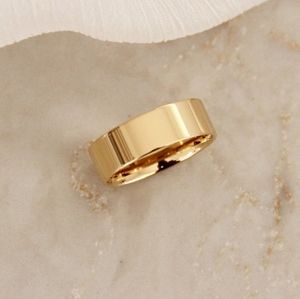 18K Gold Plated Cigar Band Ring size 8